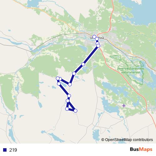 219 bus Line Map