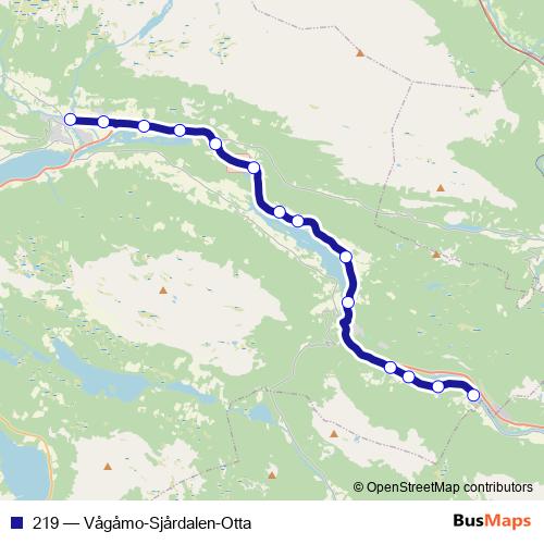 219 bus Line Map