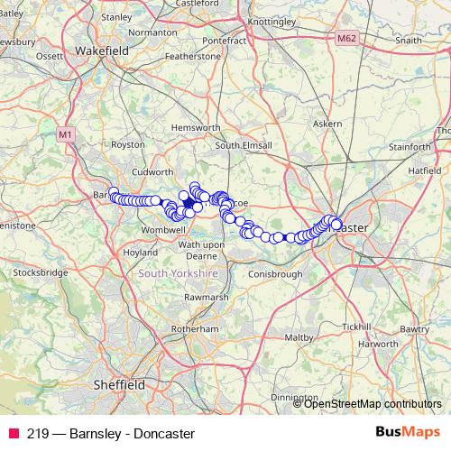 219 bus Line Map