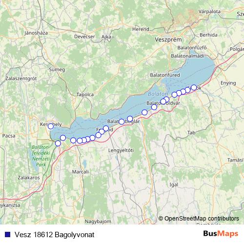 Vesz 18612 Bagolyvonat rail Line Map