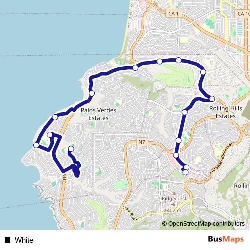 White bus Line Map