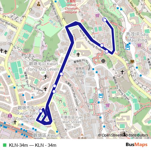 KLN-34m bus Line Map