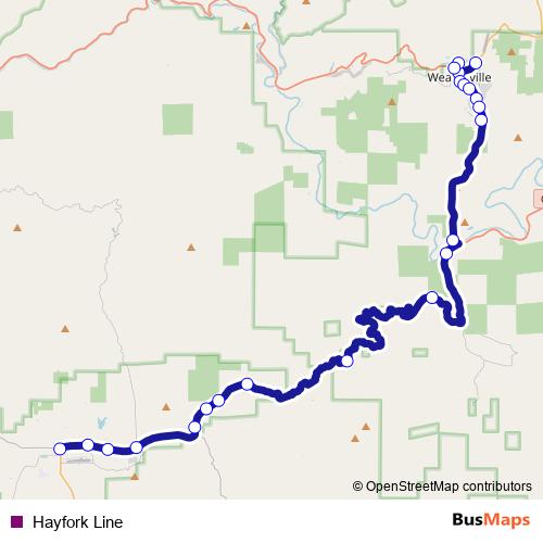 Hayfork Line bus Line Map
