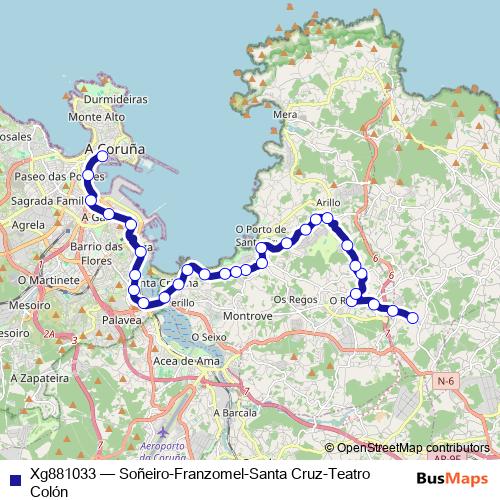Xg881033 bus Line Map