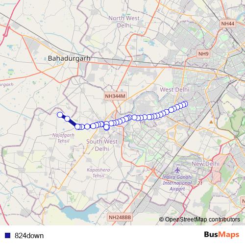824down bus Line Map