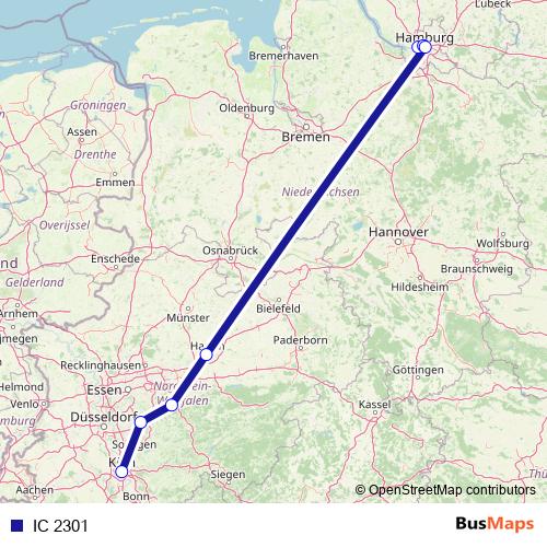 IC 2301 rail Line Map