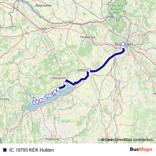 IC 19793 KÉK Hullám rail Line Map