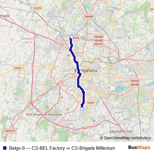 Belgs-9 bus Line Map
