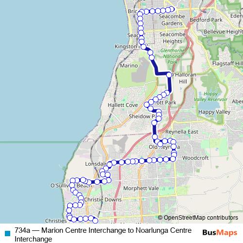 734a bus Line Map