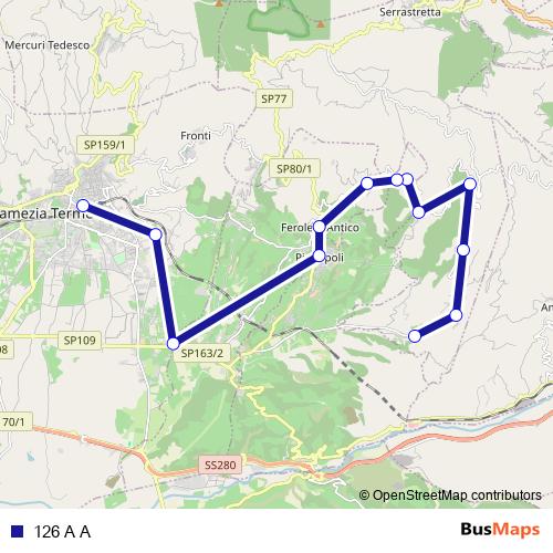 126 A A bus Line Map
