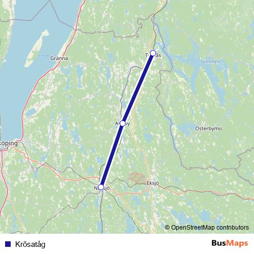 Krösatåg rail Line Map