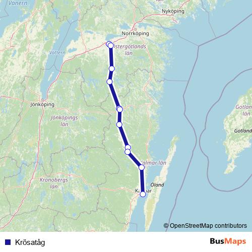 Krösatåg rail Line Map