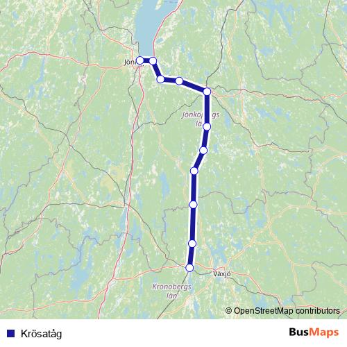 Krösatåg rail Line Map