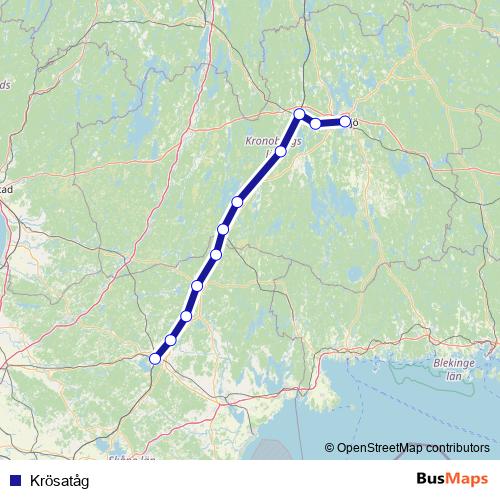 Krösatåg rail Line Map