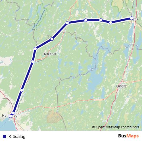Krösatåg rail Line Map