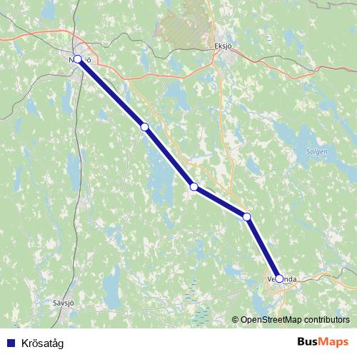 Krösatåg rail Line Map