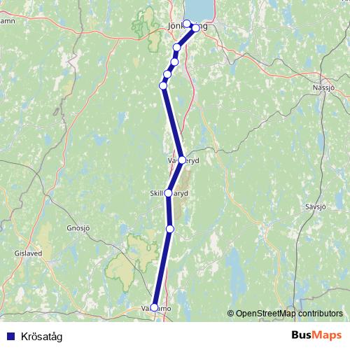 Krösatåg rail Line Map