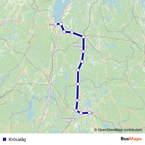 Krösatåg rail Line Map