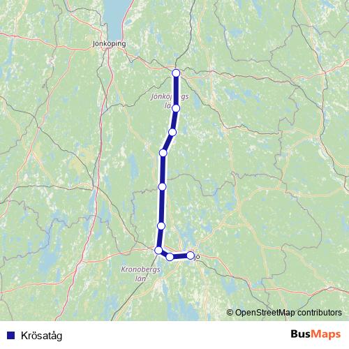 Krösatåg rail Line Map