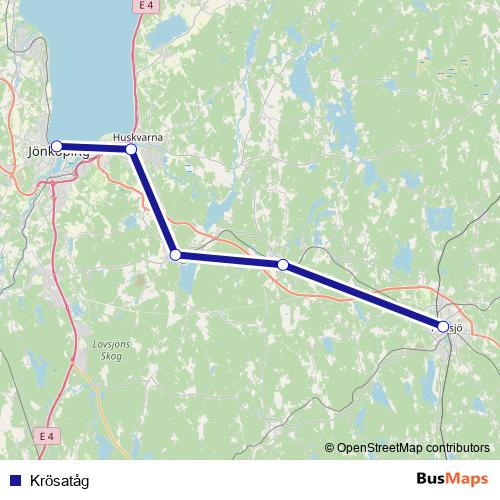 Krösatåg rail Line Map