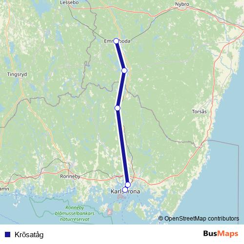 Krösatåg rail Line Map