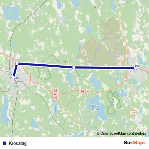 Krösatåg rail Line Map