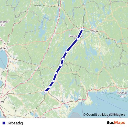 Krösatåg rail Line Map