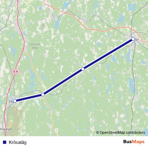 Krösatåg rail Line Map