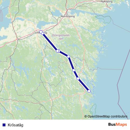 Krösatåg rail Line Map