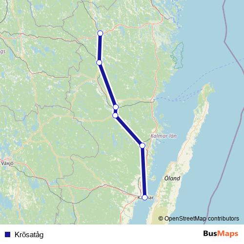 Krösatåg rail Line Map