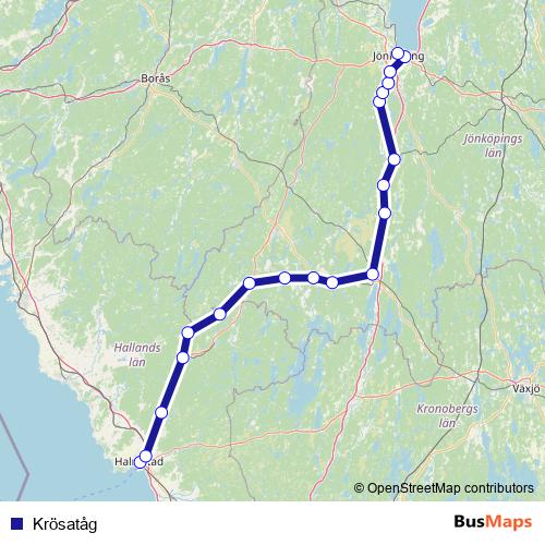 Krösatåg rail Line Map