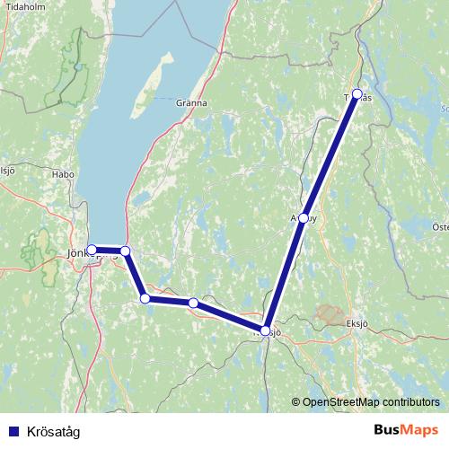 Krösatåg rail Line Map