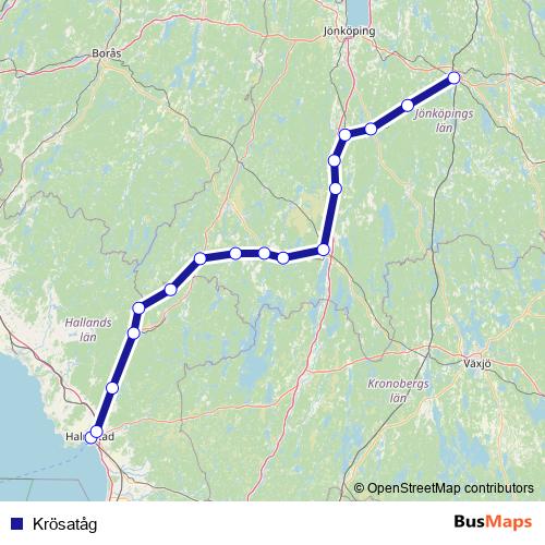 Krösatåg rail Line Map