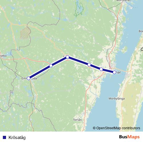 Krösatåg rail Line Map