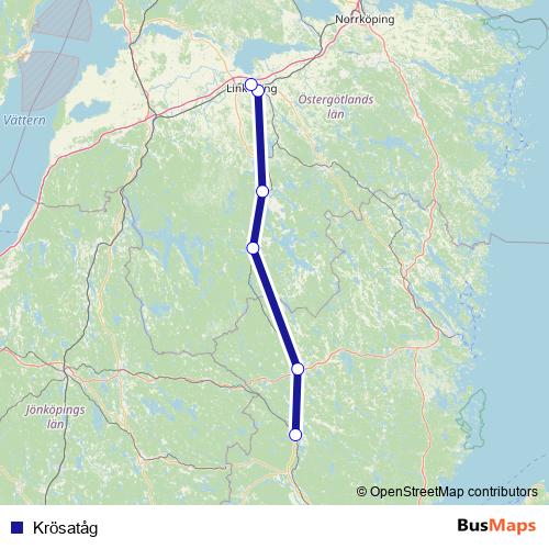 Krösatåg rail Line Map