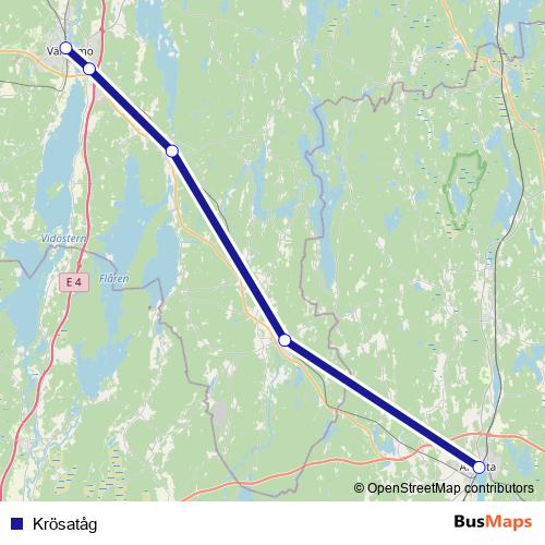 Krösatåg rail Line Map