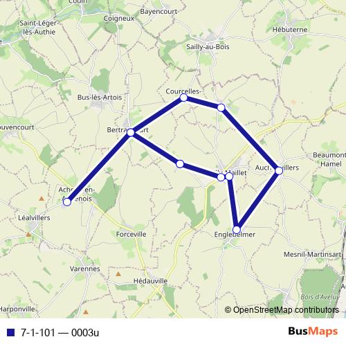 7-1-101 bus Line Map