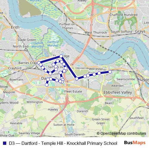 D3 bus Line Map
