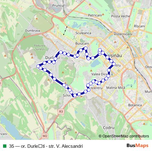 35 trolleybus Line Map