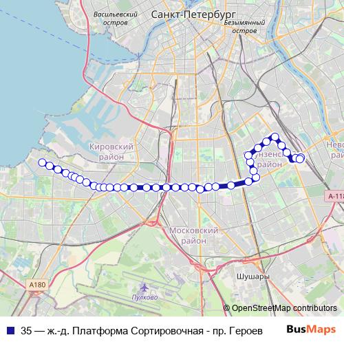 35 trolleybus Line Map
