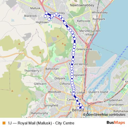 1J bus Line Map
