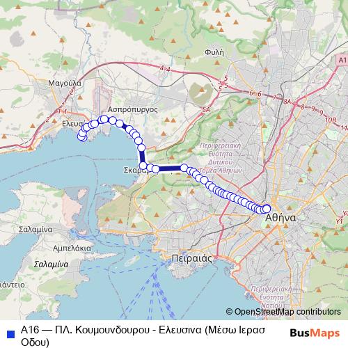 Α16 bus Line Map