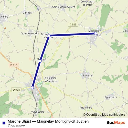 Marche Stjust bus Line Map