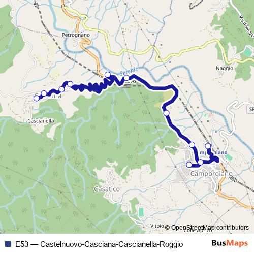E53 bus Line Map