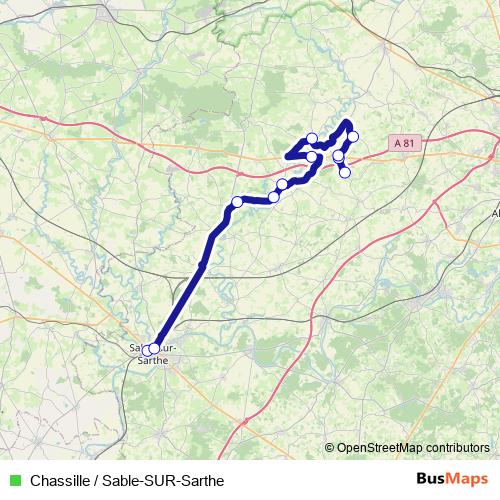 Chassille / Sable-SUR-Sarthe bus Line Map
