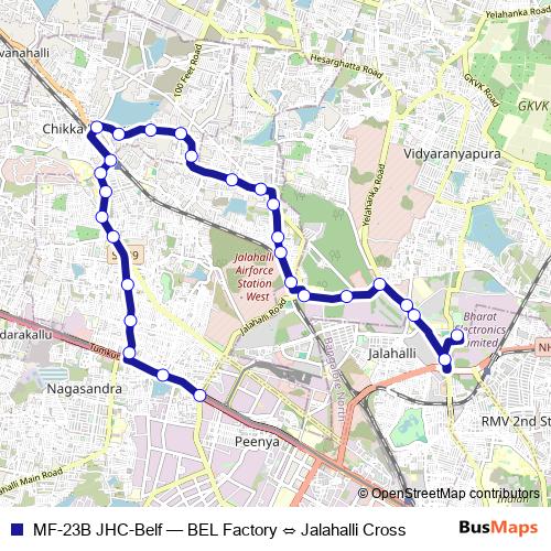 MF-23B JHC-Belf bus Line Map