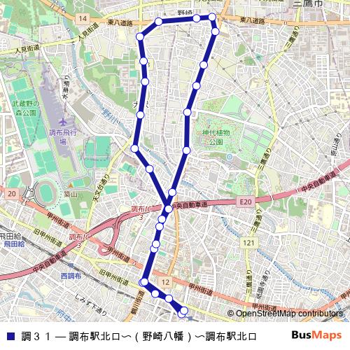 調３１ bus Line Map