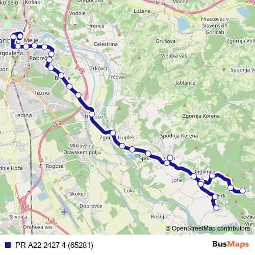 PR A22 2427 4 (65281) bus Line Map