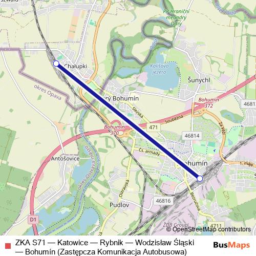 ZKA S71 bus Line Map