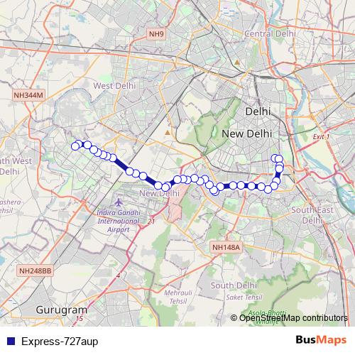 Express-727aup bus Line Map